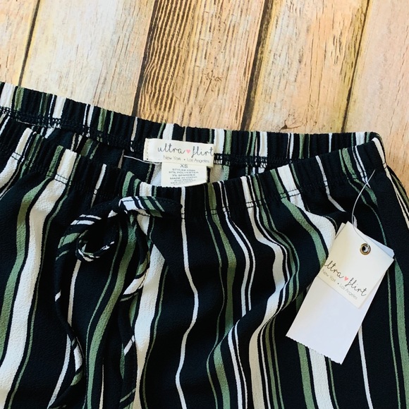 Ultra Flirt Soft Comfy Wide leg Stripe Pants XS - Picture 2 of 3